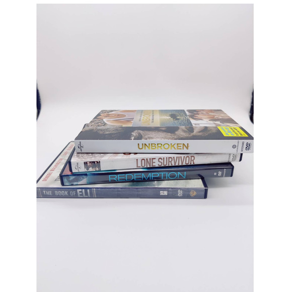 War Movie Lot DVDs 4 Movies Lone Survivor Unbroken Redemption The Book Of Eli - Picture 4 of 9